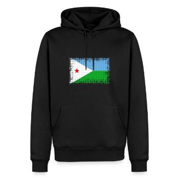 Dschibuti - Männer Premium Bio Hoodie - Schwarz - Vorne - Nico (187cm)