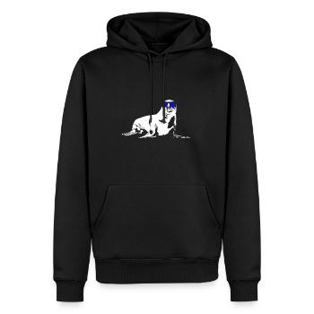 Seelöwe Tierliebhaber Naturfans Sonnenbrille Urlau - Männer Premium Bio Hoodie - Schwarz - Vorne - Nico (187cm)