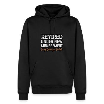 Rentner Sprüche & Geschenke Ruhestand - Männer Premium Bio Hoodie - Schwarz - Vorne - Nico (187cm)