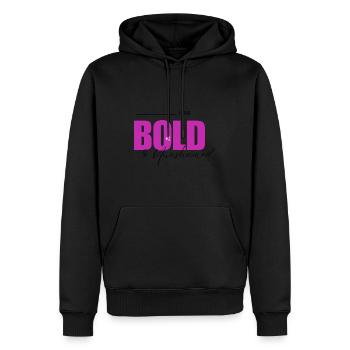 Bold and Unashamed in Purple - Men’s Premium Organic Hoodie - black - Front - Nico (187cm)
