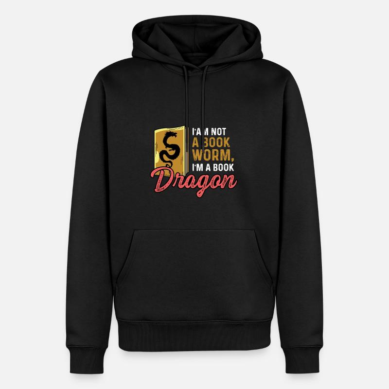 Drache buchen Studentenscholar Gift - Männer Premium Bio Hoodie - Schwarz