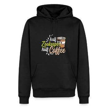 Cadeau holiker de café semi-café - Sweat à capuche Premium bio Homme - noir - Devant - Nico (187cm)