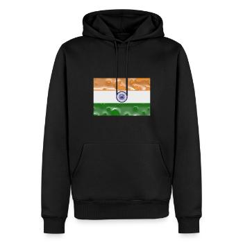 Indien - Männer Premium Bio Hoodie - Schwarz - Vorne - Nico (187cm)