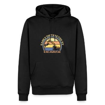 Lustiger Bagger Spruch für Baggerfahrer - Männer Premium Bio Hoodie - Schwarz - Vorne - Nico (187cm)