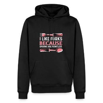 Löffel sind sinnlos Speziellen Geschenk - Männer Premium Bio Hoodie - Schwarz - Vorne - Nico (187cm)