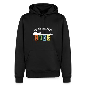 EADG Bassnoten für Bassfreunde - Männer Premium Bio Hoodie - Schwarz - Vorne - Nico (187cm)