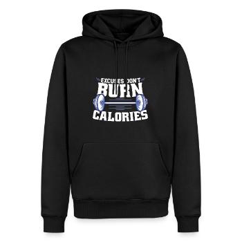 Les excuses ne brûlent pas de calories Entraînement physique - Sweat à capuche Premium bio Homme - noir - Devant - Nico (187cm)