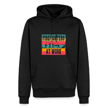 Feuerwehrmann Feuerwehr & Sprüche - Männer Premium Bio Hoodie - Schwarz - Vorne - Nico (187cm)