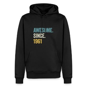63. Geburtstag 63 Jahre Awesome Since 1961 - Männer Premium Bio Hoodie - Schwarz - Vorne - Nico (187cm)