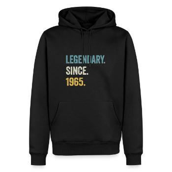 59e anniversaire 59 ans de légende depuis 1965 - Sweat à capuche Premium bio Homme - noir - Devant - Nico (187cm)