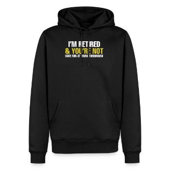Lustig Rentner Witze Ruhestand Gag Senior Alt Humo - Männer Premium Bio Hoodie - Schwarz - Vorne - Nico (187cm)