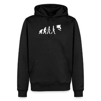 Skateboarding Skate Skater Evolution Skateboard - Männer Premium Bio Hoodie - Schwarz - Vorne - Nico (187cm)