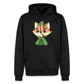 Fuchs-Detektiv - Männer Premium Bio Hoodie - Schwarz - Vorne - Nico (187cm)