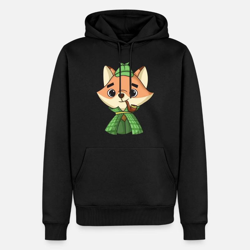 Fuchs-Detektiv - Männer Premium Bio Hoodie - Schwarz