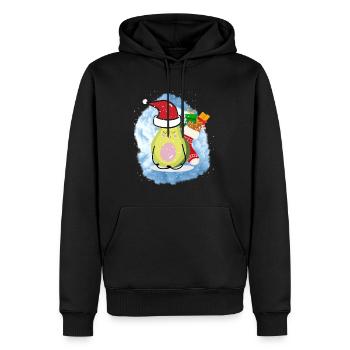 Yoga à Noël - Sweat à capuche Premium bio Homme - noir - Devant - Nico (187cm)