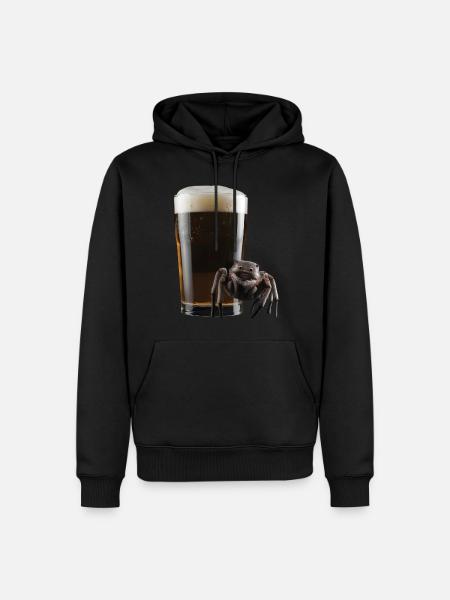 Spinne Bier - Männer Premium Bio Hoodie - Schwarz