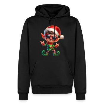 Merry Elf Christmas - Men’s Premium Organic Hoodie - black - Front - Nico (187cm)
