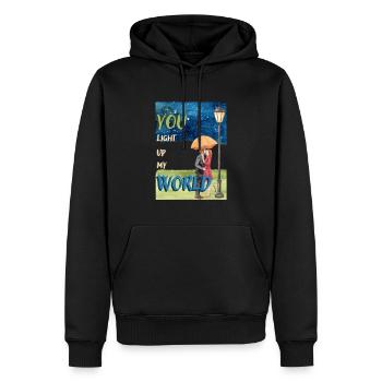 You Light up My World - Männer Premium Bio Hoodie - Schwarz - Vorne - Nico (187cm)