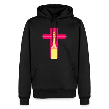 Schach Schachmatt Schachspieler Schachtunier König - Männer Premium Bio Hoodie - Schwarz - Vorne - Nico (187cm)