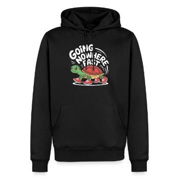 Schildkröten-Tempo mit Stil - Männer Premium Bio Hoodie - Schwarz - Vorne - Nico (187cm)