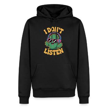 Cactus avec attitude - Épineux, têtu, élégant - Sweat à capuche Premium bio Homme - noir - Devant - Nico (187cm)