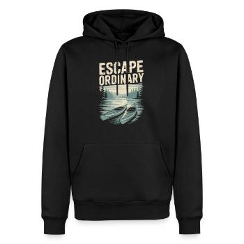 Sortez de la vie quotidienne – Chemise de voyage en kayak - Sweat à capuche Premium bio Homme - noir - Devant - Nico (187cm)