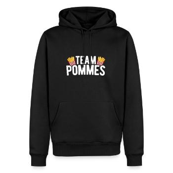 Team Pommes French Fries Crew Pommes Frites Gesche - Männer Premium Bio Hoodie - Schwarz - Vorne - Nico (187cm)