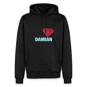 Kostbar Damian - Männer Premium Bio Hoodie - Schwarz - Vorne - Nico (187cm)