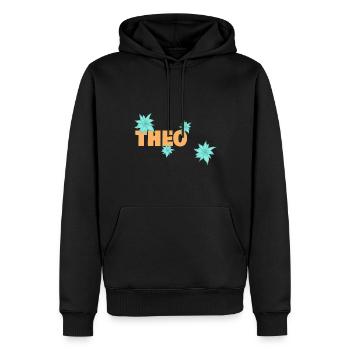 Edelweiss Theo - Sweat à capuche Premium bio Homme - noir - Devant - Nico (187cm)