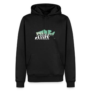 Fishing Evolution Dad Fisherman for Father's Day - Männer Premium Bio Hoodie - Schwarz - Vorne - Nico (187cm)