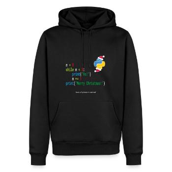 Ho! Ho! Ho! - Merry Christmas -Python Geek Design - Men’s Premium Organic Hoodie - black - Front - Nico (187cm)