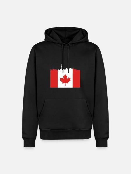 Skyline Maple Leaf Canadian Gift - Men’s Premium Organic Hoodie - black