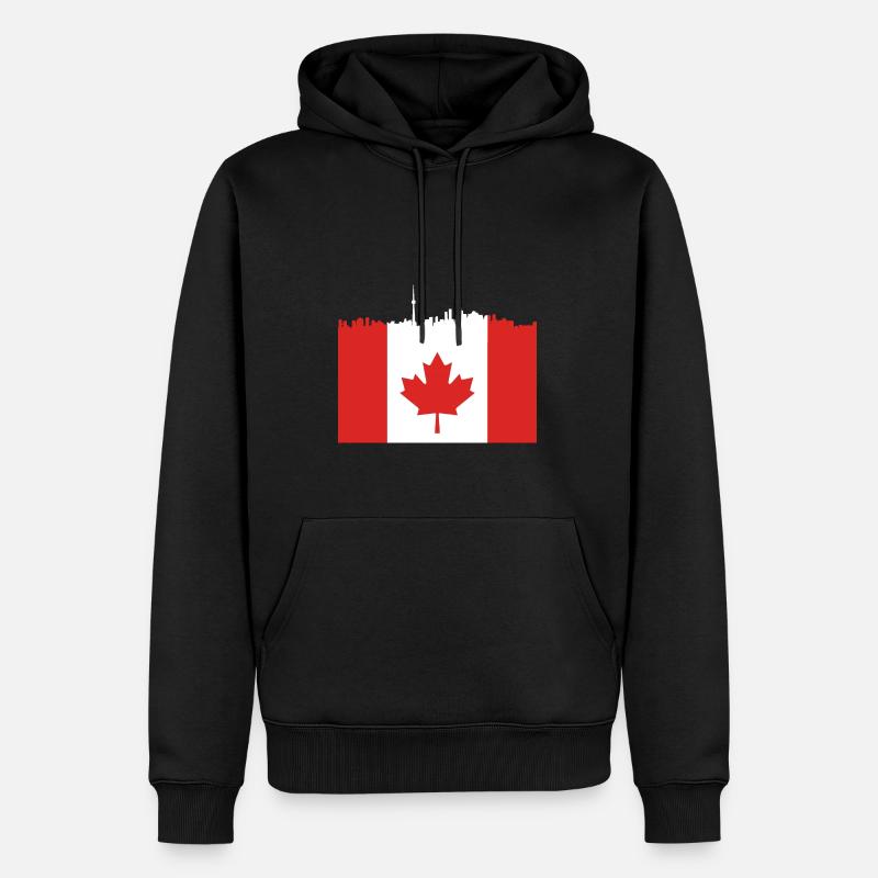 Skyline Maple Leaf kanadisch Geschenk - Männer Premium Bio Hoodie - Schwarz