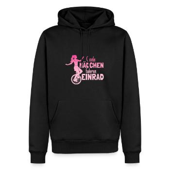 Einradfahrerin Coole Mädchen Fahren Einrad - Männer Premium Bio Hoodie - Schwarz - Vorne - Nico (187cm)