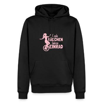 Einradfahrerin Coole Mädchen Fahren Einrad - Männer Premium Bio Hoodie - Schwarz - Vorne - Nico (187cm)