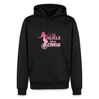 Einradfahrerin Coole Mädels Fahren Einrad - Männer Premium Bio Hoodie - Schwarz - Vorne - Nico (187cm)