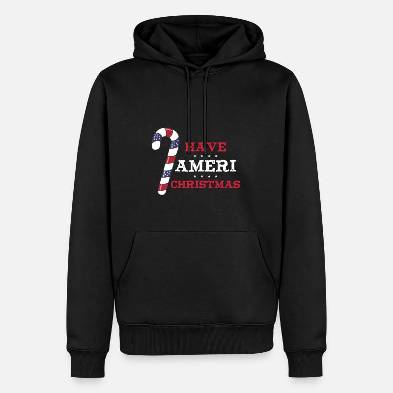Have Ameri Christmas - Männer Premium Bio Hoodie - Schwarz