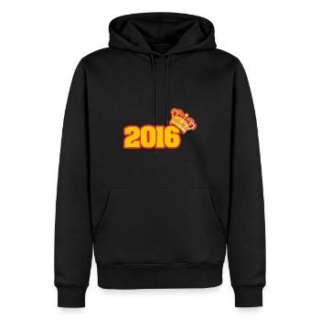im 2016 - Männer Premium Bio Hoodie - Schwarz - Vorne - Nico (187cm)