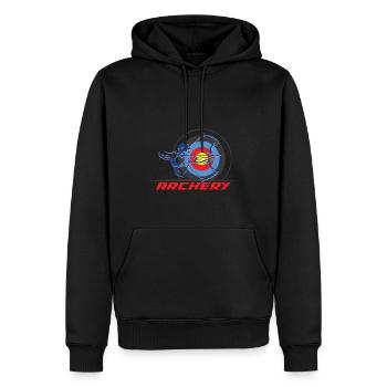 Lustiger Bogensport Spruch Bogenschießen - Männer Premium Bio Hoodie - Schwarz - Vorne - Nico (187cm)