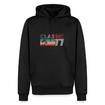 46 ans Anniversaire 2023 Classique 1977 46 Anniversaire - Sweat à capuche Premium bio Homme - noir - Devant - Nico (187cm)