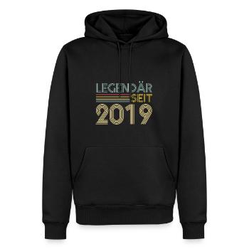 4 Jahre Legendär Seit 2019 4. Geburtstag - Männer Premium Bio Hoodie - Schwarz - Vorne - Nico (187cm)