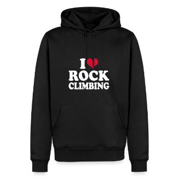 Klettern Kletterer I Love Rock Climbing - Männer Premium Bio Hoodie - Schwarz - Vorne - Nico (187cm)