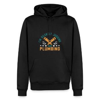 Handwerker Installateur Spruch Klempner - Männer Premium Bio Hoodie - Schwarz - Vorne - Nico (187cm)