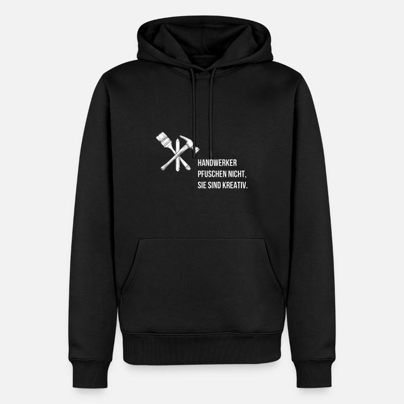 Les artisans ne se trompent pas, ils sont créatifs. - Sweat à capuche Premium bio Homme - noir