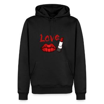 Liebeslippenstift Verführerische oder charmante Da - Männer Premium Bio Hoodie - Schwarz - Vorne - Nico (187cm)