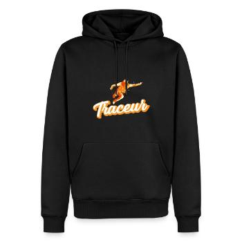 Parkour Freerunning Traceur - Männer Premium Bio Hoodie - Schwarz - Vorne - Nico (187cm)