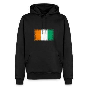 Côte d'Ivoire Côte d Ivoire - Sweat à capuche Premium bio Homme - noir - Devant - Nico (187cm)