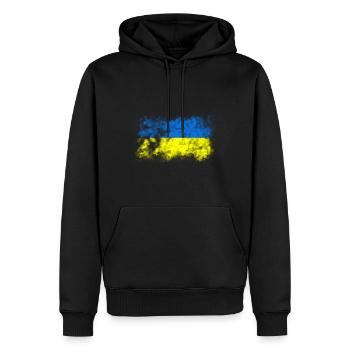 Ukraine - Sweat à capuche Premium bio Homme - noir - Devant - Nico (187cm)