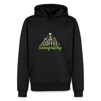 Plantes Kaffeonography Café -Commerçant Gesch - Sweat à capuche Premium bio Homme - noir - Devant - Nico (187cm)