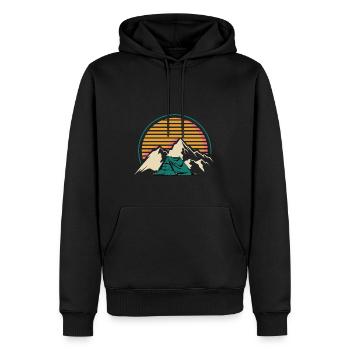Rétro -Camper Motorhome Cadeau - Sweat à capuche Premium bio Homme - noir - Devant - Nico (187cm)